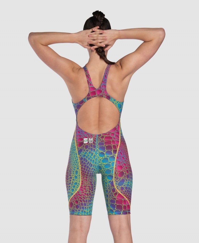 Rose Vert Multicolore Combinaison Natation Arena Powerskin ST Next Limited Edition Open Back - ELI-8488056