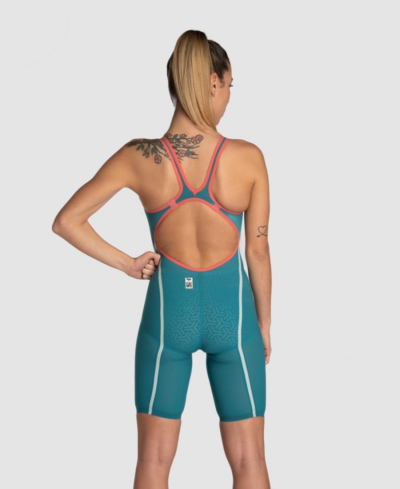 Bleu Combinaison Natation Arena Powerskin Carbon Glide Limited Edition Open Back - IRK-1220523