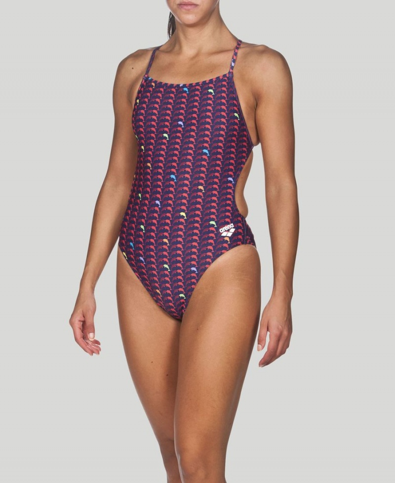 Bleu Marine Rouge Maillot de Bain Arena Dolphin Booster Back - QGD-0075463