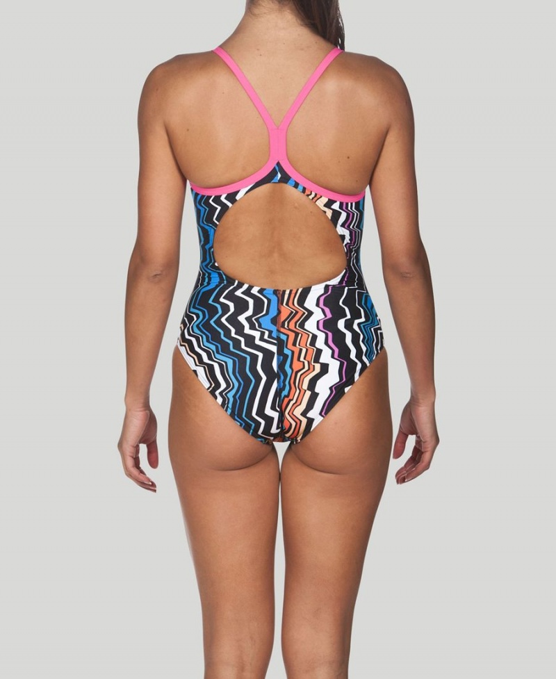 Noir Rose Maillot de Bain Arena Zig Zag Light Drop Back - NTS-6395886