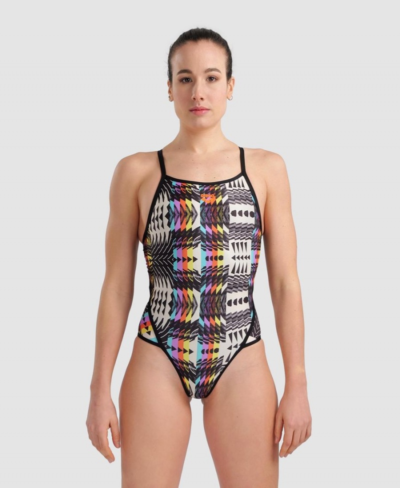 Noir Multicolore Maillot de Bain Arena Allover Super Fly Back - JCK-0836426