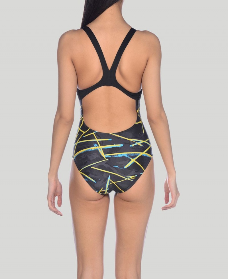 Noir Multicolore Maillot de Bain Arena Light Beams Swim Pro Back - AMZ-9201595