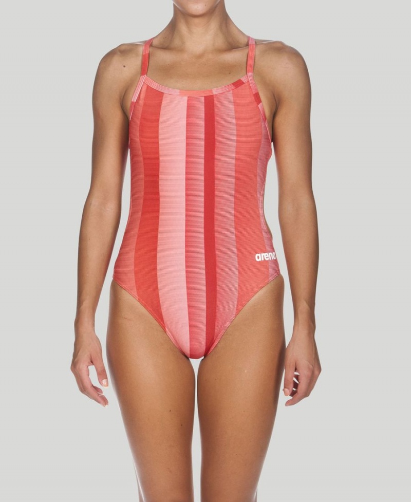 Rouge Maillot de Bain Arena Blended Stripe Challenge Back - ULI-7097635