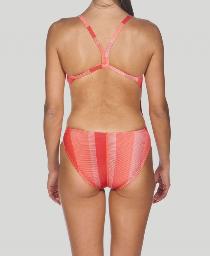 Rouge Maillot de Bain Arena Blended Stripe Challenge Back - ULI-7097635