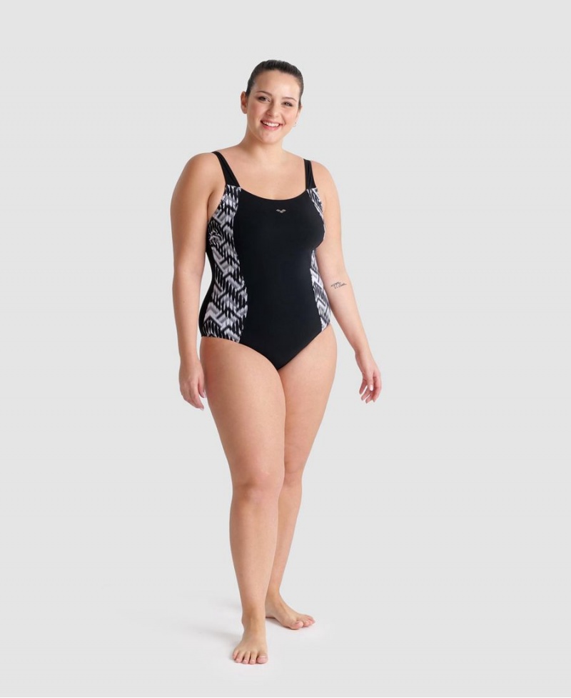 Noir Multicolore Maillot de Bain Arena Emma U Back Plus - GAR-5222249