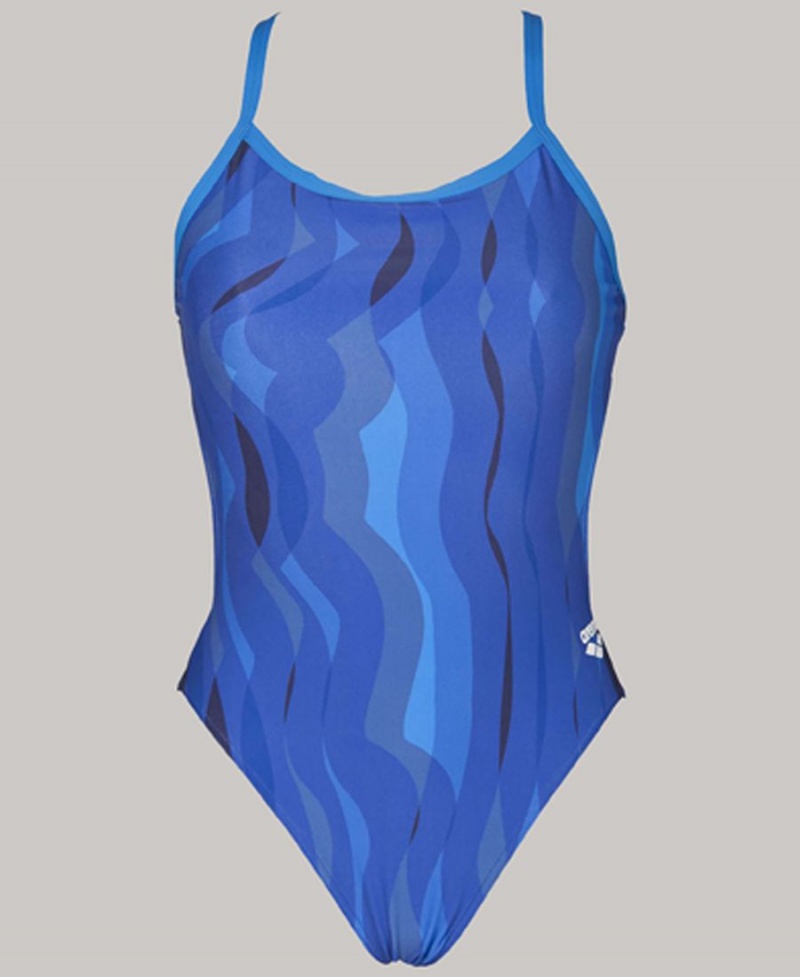 Bleu Marine Bleu Maillot de Bain Arena Wavy D'eau Challenge Back - WYI-3214349