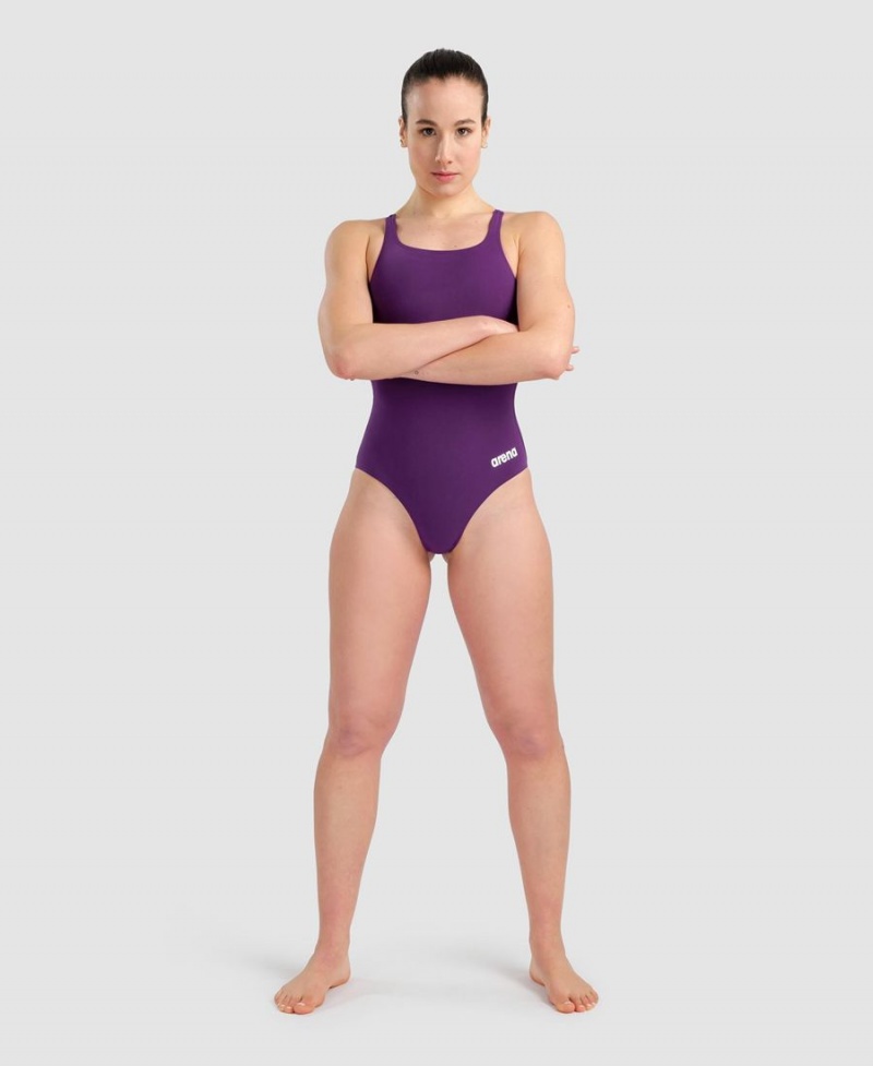 Violette Blanche Maillot de Bain Arena Team Swim Pro Solid - RWI-2154621