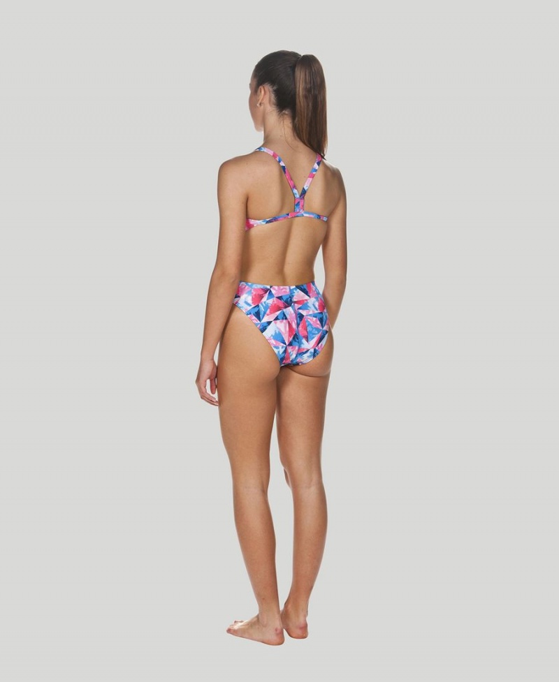 Rose Blanche Bleu Maillot de Bain Arena Tropical Challenge Back - BFL-0368303