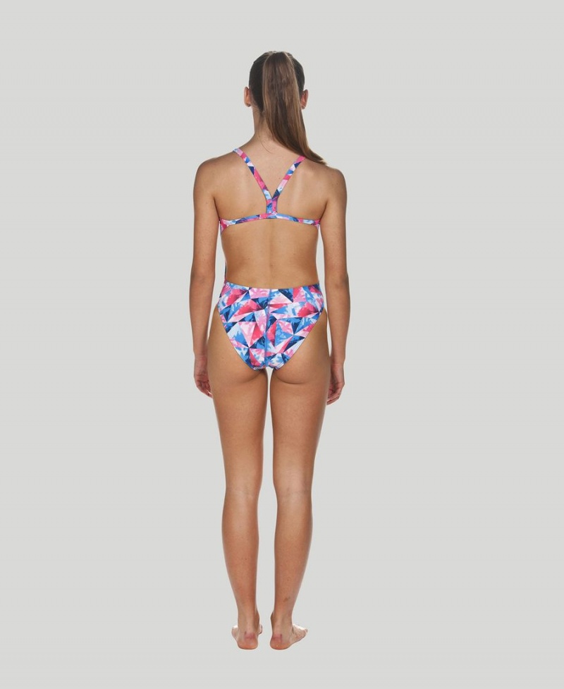 Rose Blanche Bleu Maillot de Bain Arena Tropical Challenge Back - BFL-0368303