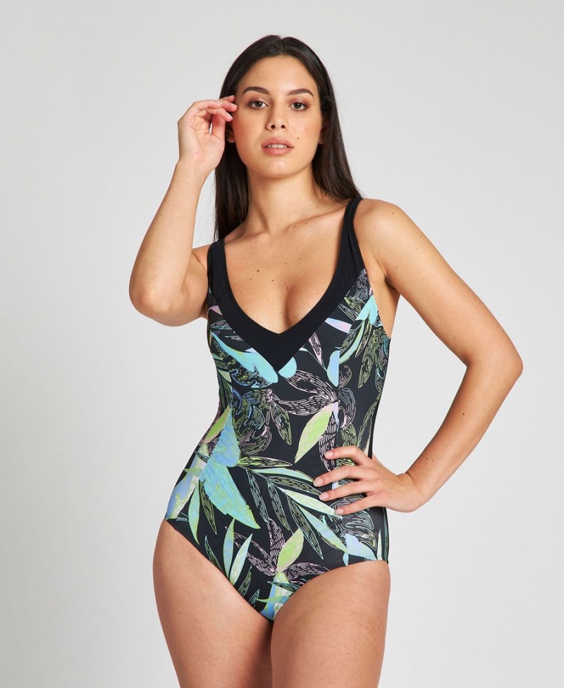 Noir Multicolore Maillot de Bain Arena Celia Wing Back - IMQ-2118538