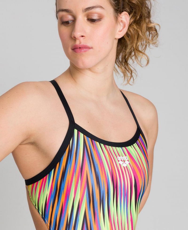 Noir Multicolore Maillot de Bain Arena Speed Stripes Challenge Back - CXI-0898642