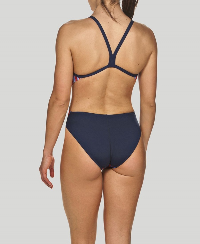 Rouge Bleu Marine Maillot de Bain Arena Riviera Challenge Back - NZB-9466746