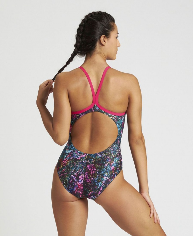 Rose Multicolore Maillot de Bain Arena Mountains Texture Light Drop Back - XVG-4364391