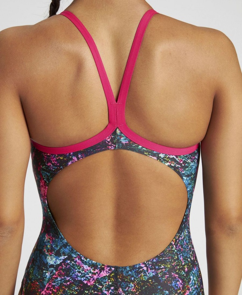 Rose Multicolore Maillot de Bain Arena Mountains Texture Light Drop Back - XVG-4364391