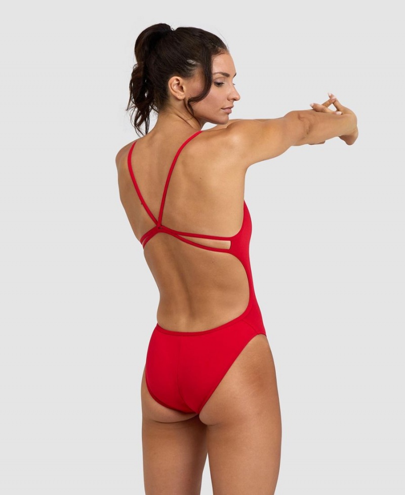 Rouge Blanche Maillot de Bain Arena Solid Dentelle Back - OTP-5977261