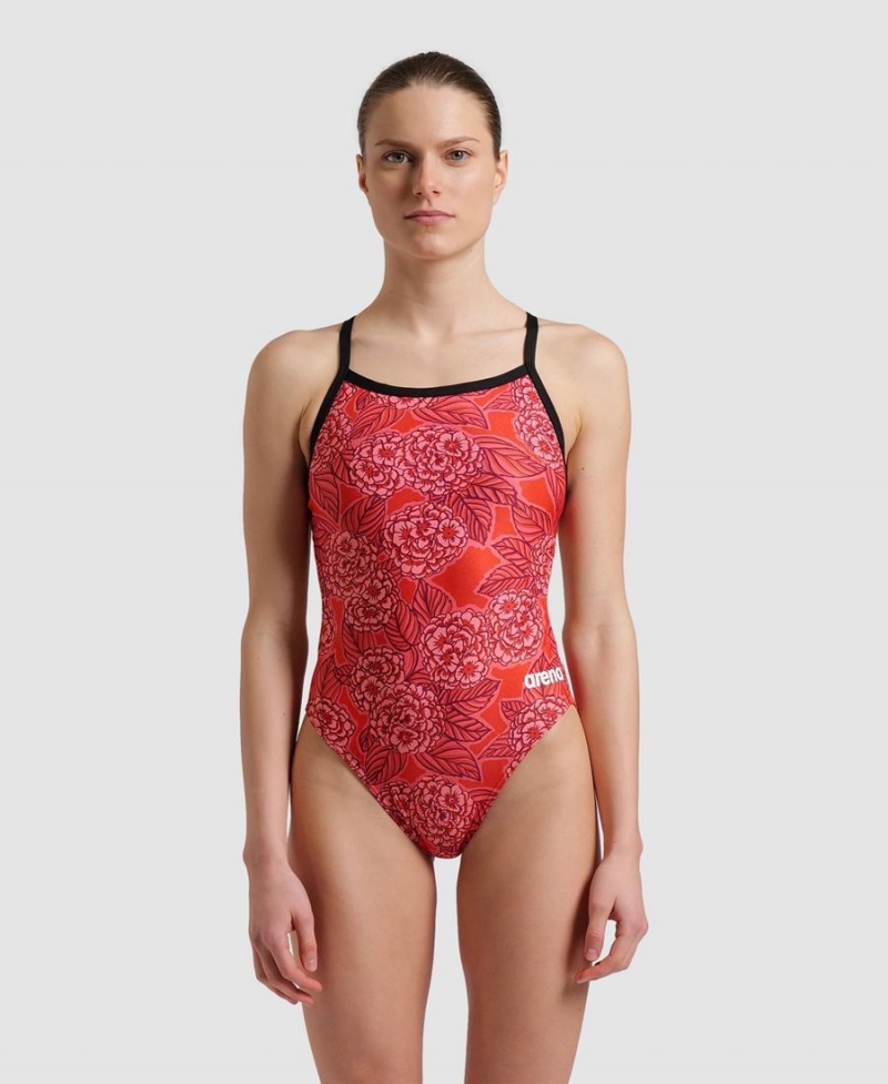 Rouge Maillot de Bain Arena Hydrangea Bouquet Challenge Back - YAF-7473755