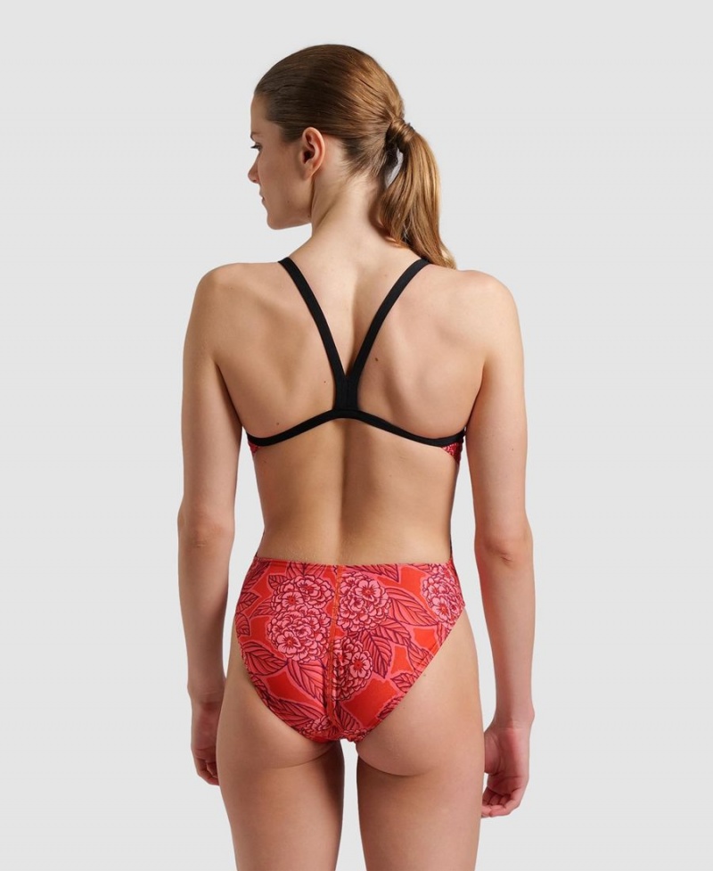 Rouge Maillot de Bain Arena Hydrangea Bouquet Challenge Back - YAF-7473755