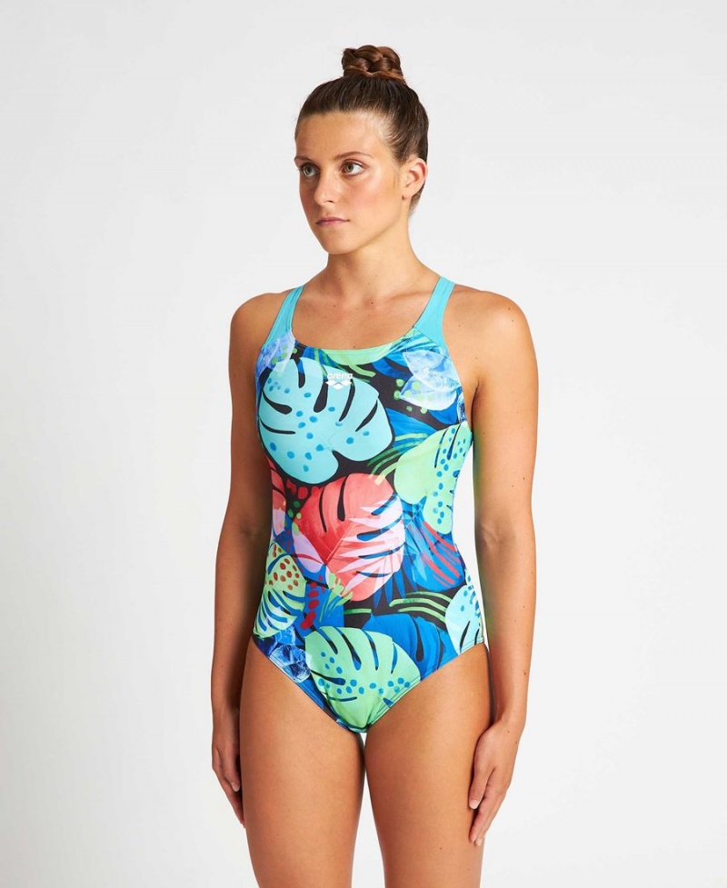 Turquoise Multicolore Maillot de Bain Arena Tropics Swim Pro Back - UIR-7225837