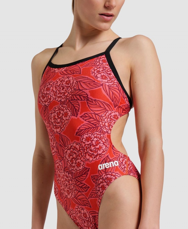 Rouge Maillot de Bain Arena Hydrangea Bouquet Challenge Back - YAF-7473755