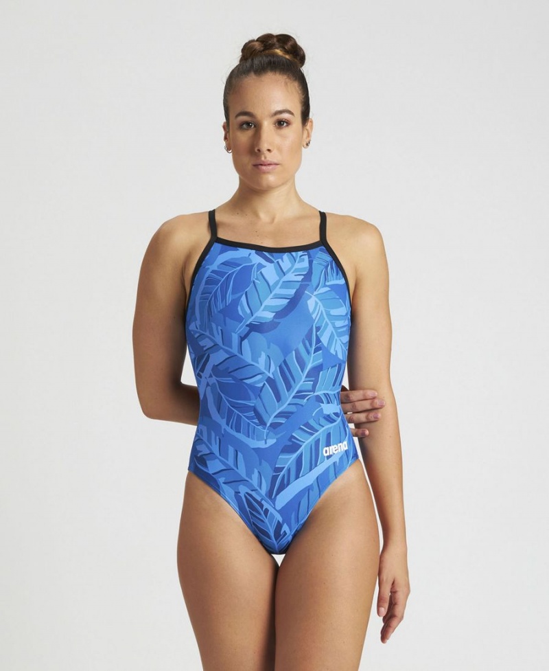 Noir Bleu Multicolore Maillot de Bain Arena Tropicals Light Drop Back - VTI-8143854