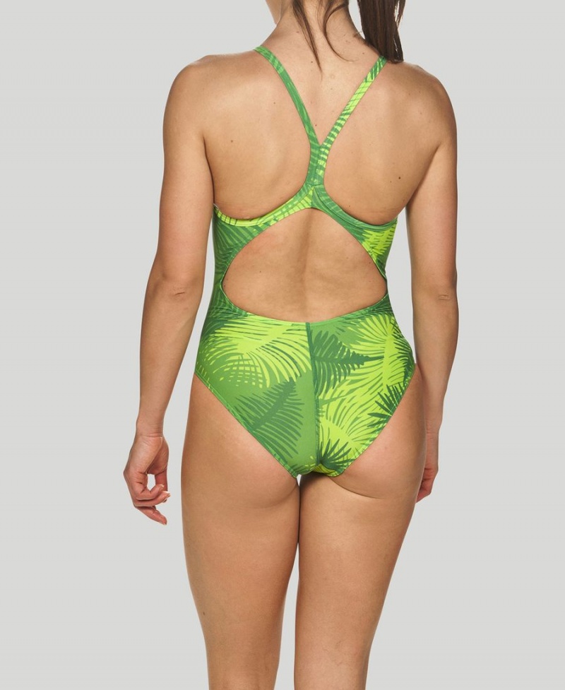 Vert Maillot de Bain Arena Palm Forest Light Drop Back - BOV-7688076