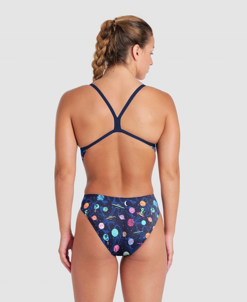 Bleu Multicolore Maillot de Bain Arena Drew Kibler Collection Challenge Back - NIR-9451556