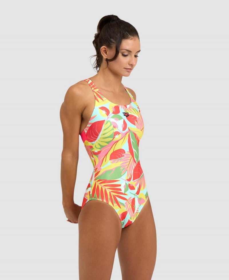 Rouge Multicolore Maillot de Bain Arena Tropic Control Pro Back - ZOB-6845507