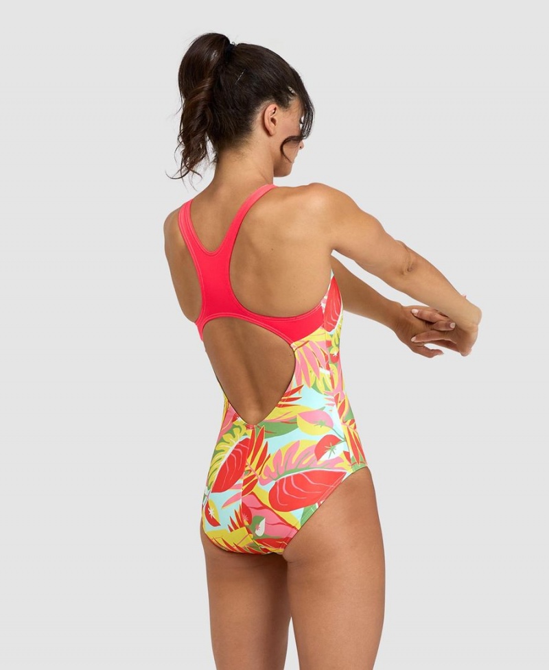 Rouge Multicolore Maillot de Bain Arena Tropic Control Pro Back - ZOB-6845507