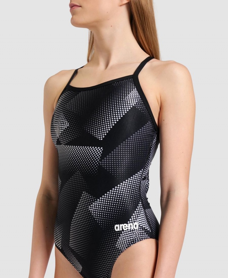 Noir Grise Maillot de Bain Arena Halftone Lightdrop Back - OPS-2461133