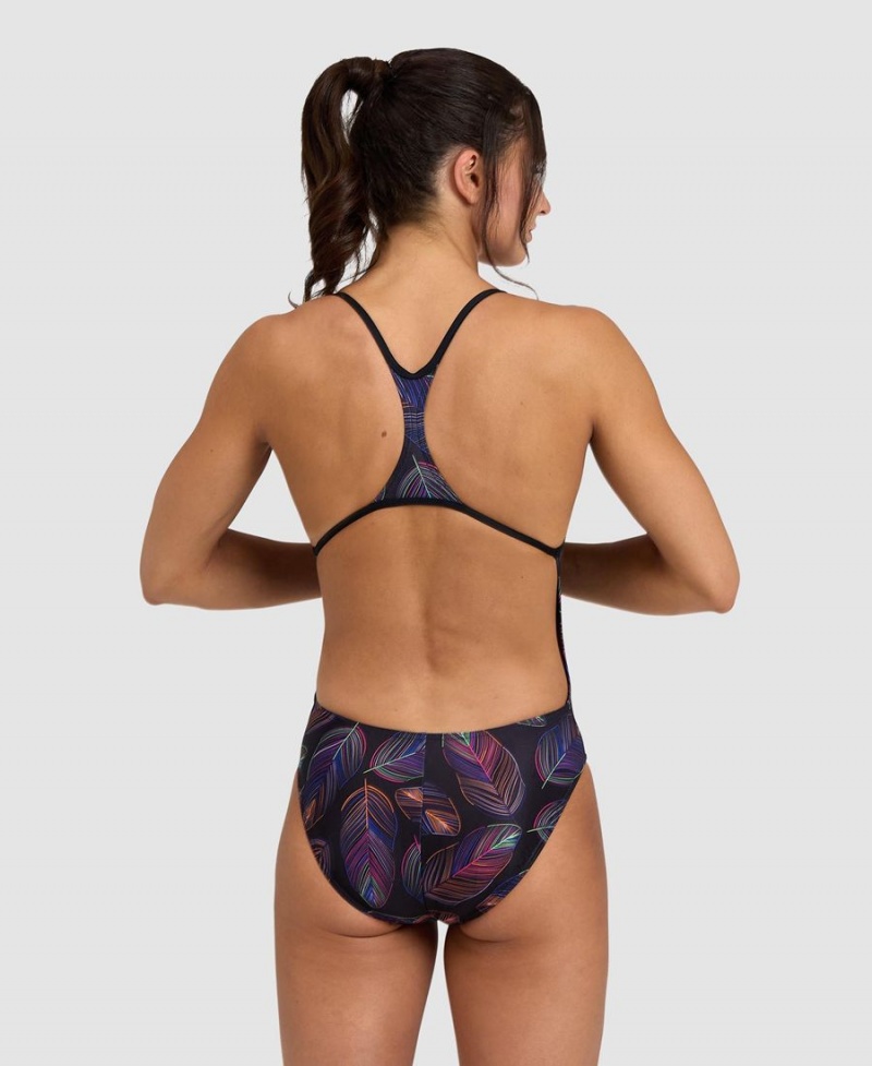 Noir Multicolore Maillot de Bain Arena Falling Leaves Booster Back - MYE-3136428