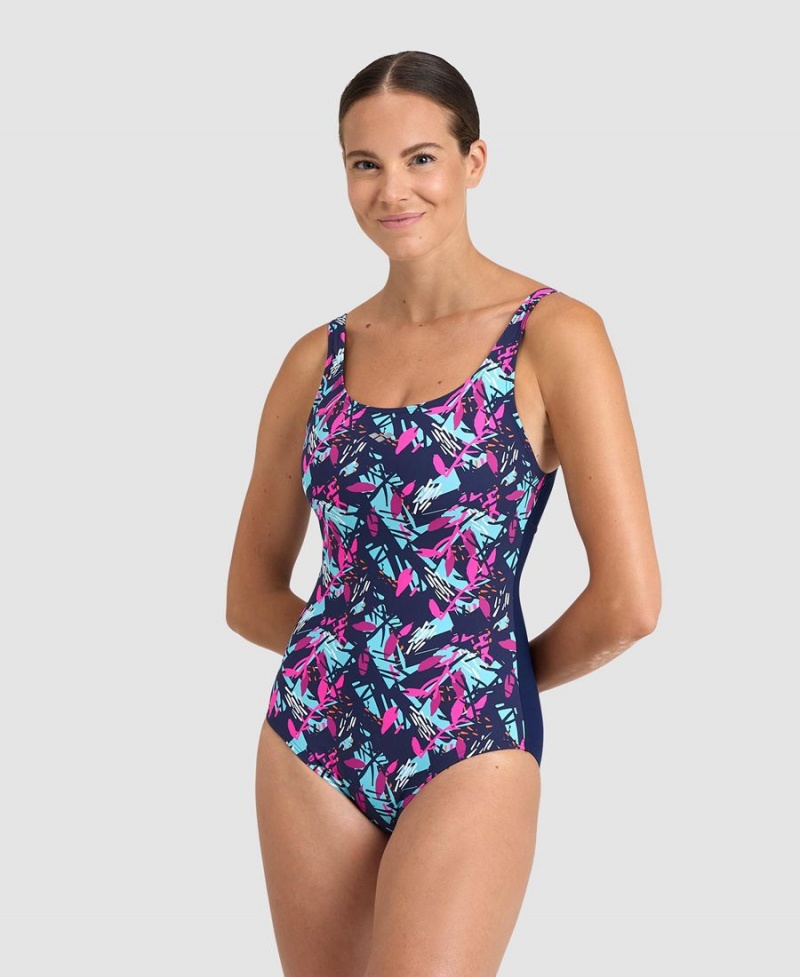 Bleu Marine Rose Multicolore Maillot de Bain Arena BodyLift Francy Wing Back - OSO-4628574