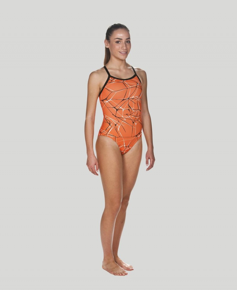 Orange Noir Maillot de Bain Arena D'eau Light Drop Back - UXV-8110450