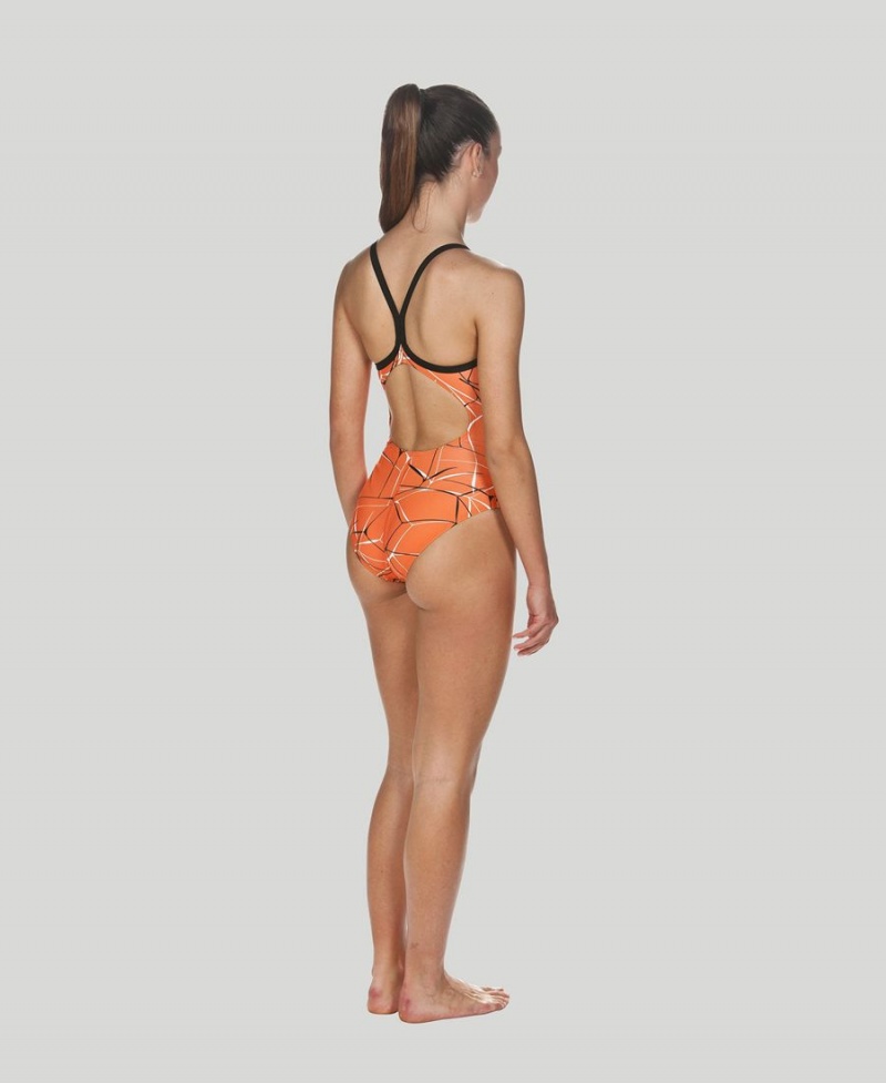 Orange Noir Maillot de Bain Arena D'eau Light Drop Back - UXV-8110450