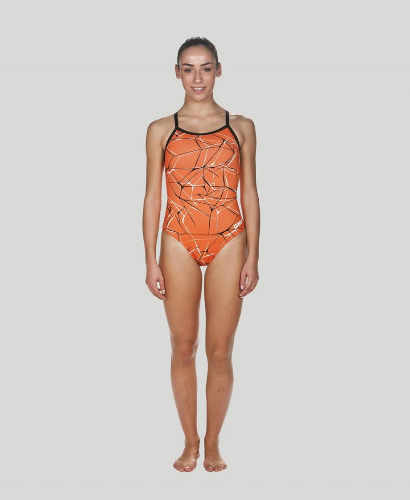 Orange Noir Maillot de Bain Arena D'eau Light Drop Back - UXV-8110450