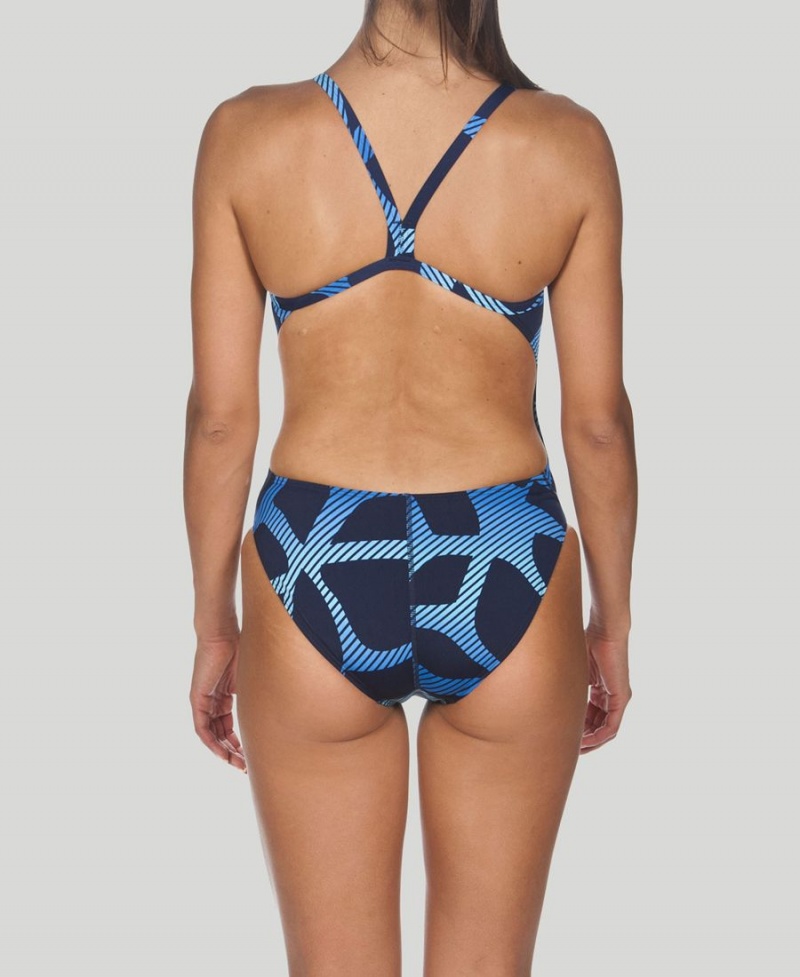 Bleu Marine Maillot de Bain Arena Spider Challenge Back - XYD-4089894