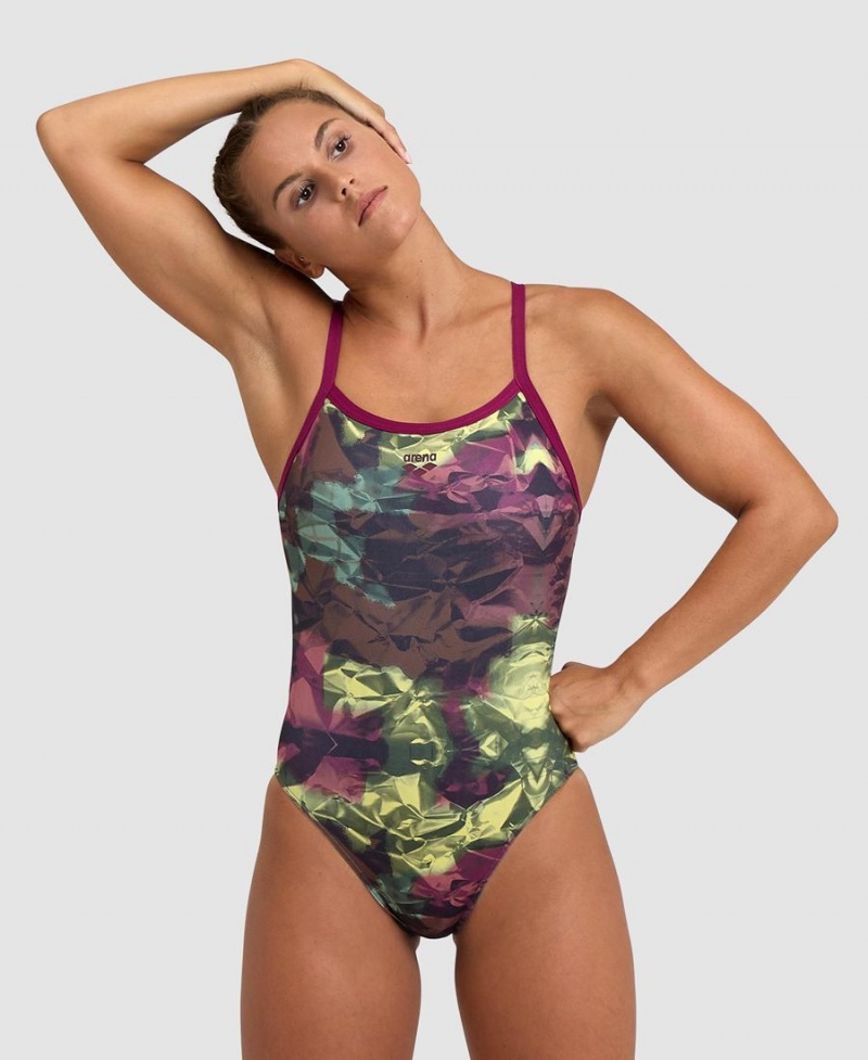 Rouge Multicolore Maillot de Bain Arena Hero Camo Challenge Back - CPQ-7489938