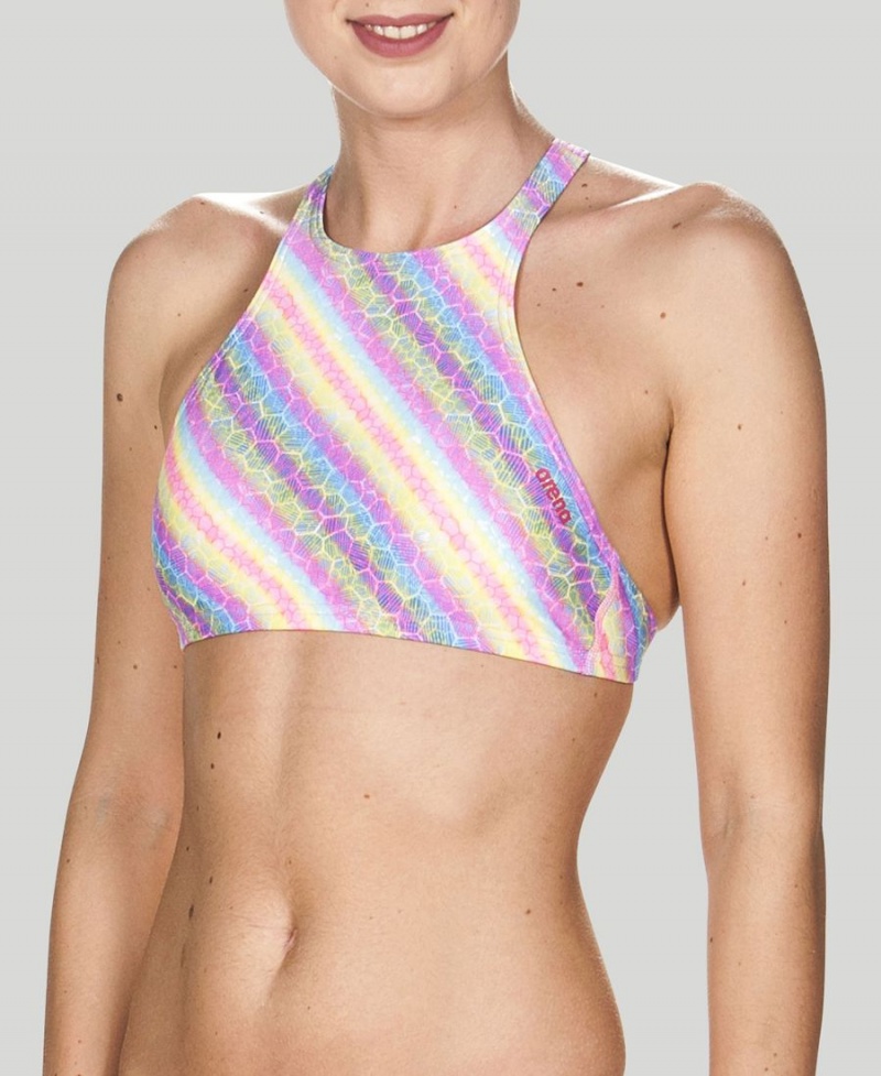 Violette Multicolore Haut de Bikini Arena Crop Think - VPL-8973074