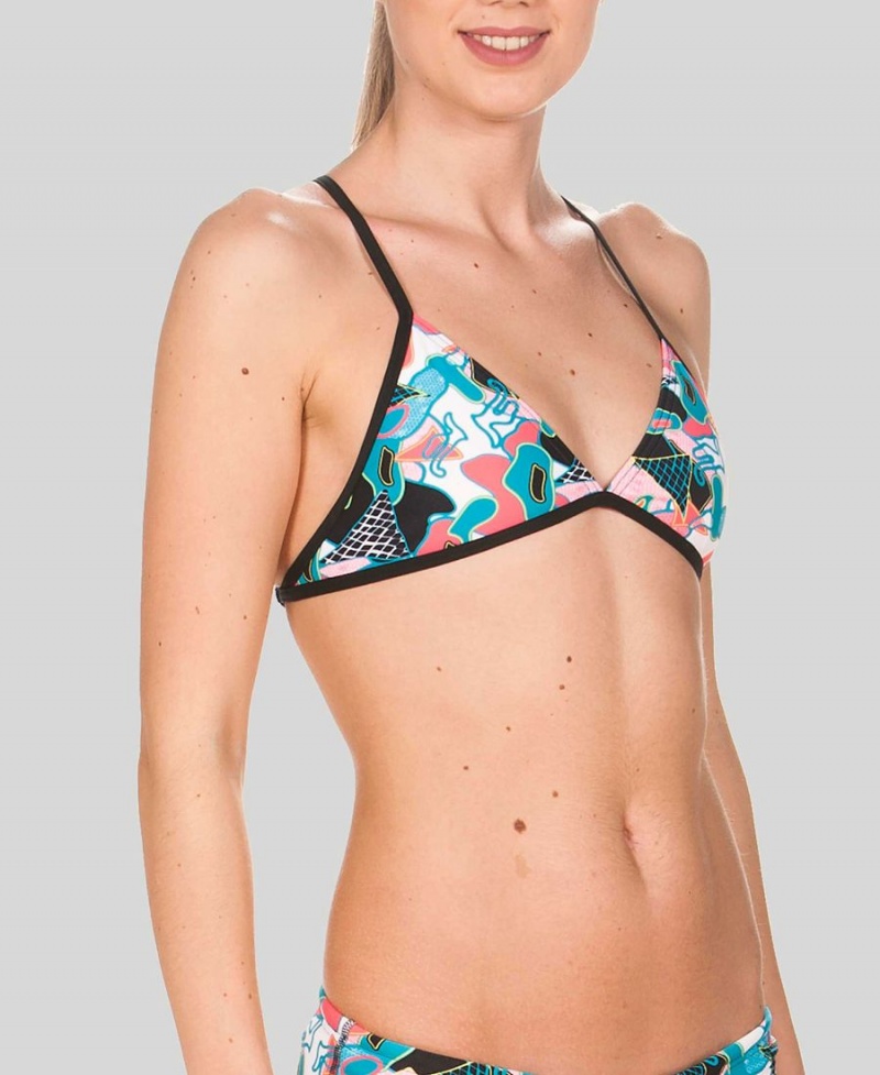 Noir Multicolore Haut de Bikini Arena Triangle Feel - QNG-2214627