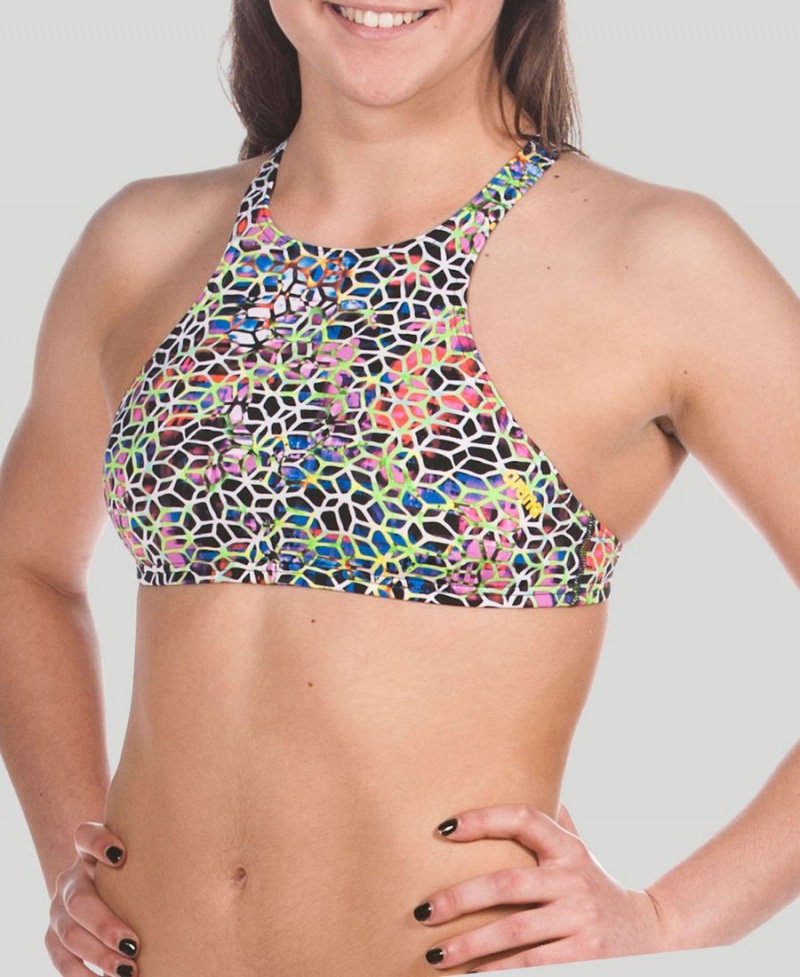 Noir Multicolore Haut de Bikini Arena Crop Think - OTP-0635799