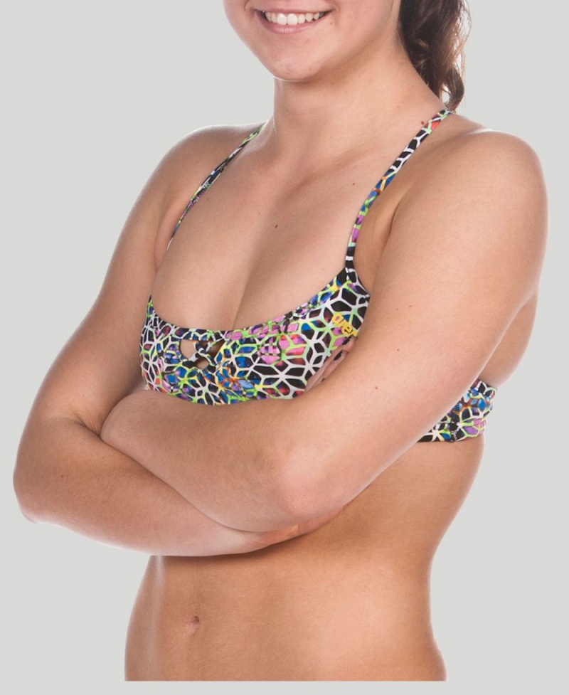 Noir Multicolore Haut de Bikini Arena BE Bandeau - DAM-1320780