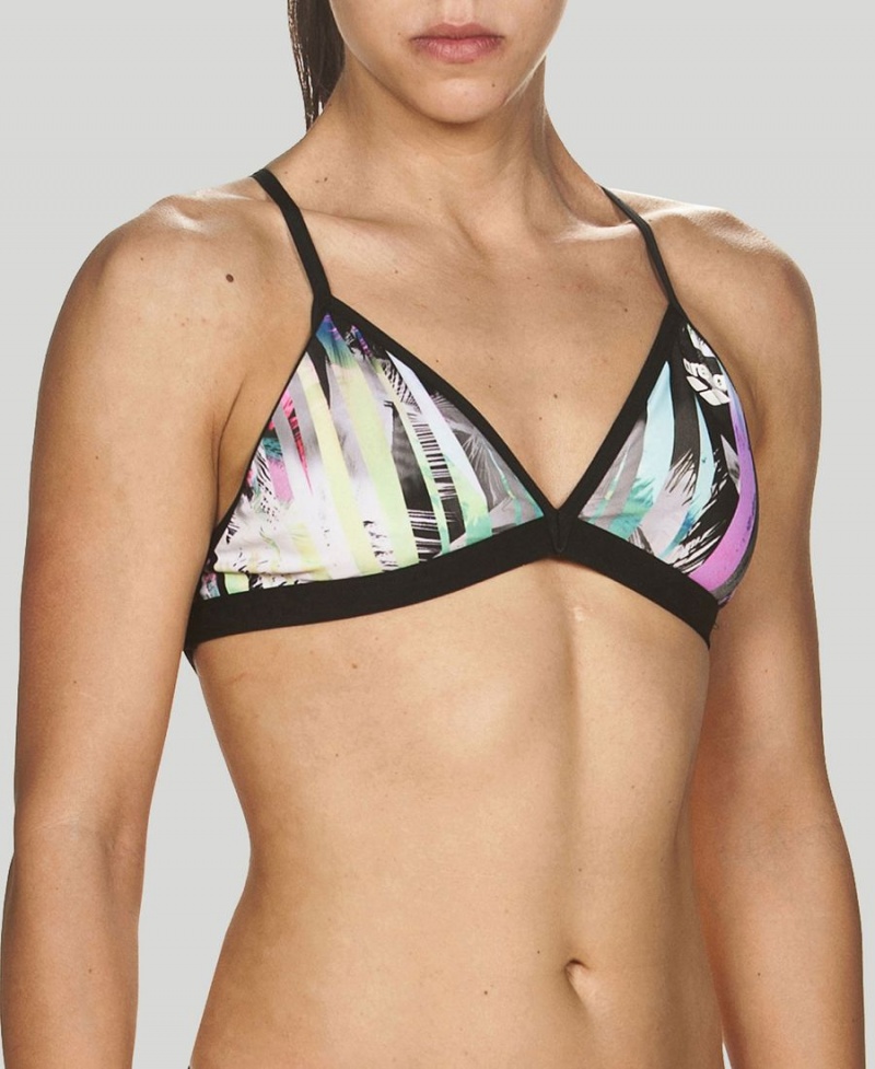 Noir Multicolore Haut de Bikini Arena Riviera Tie Back - WDJ-7004310