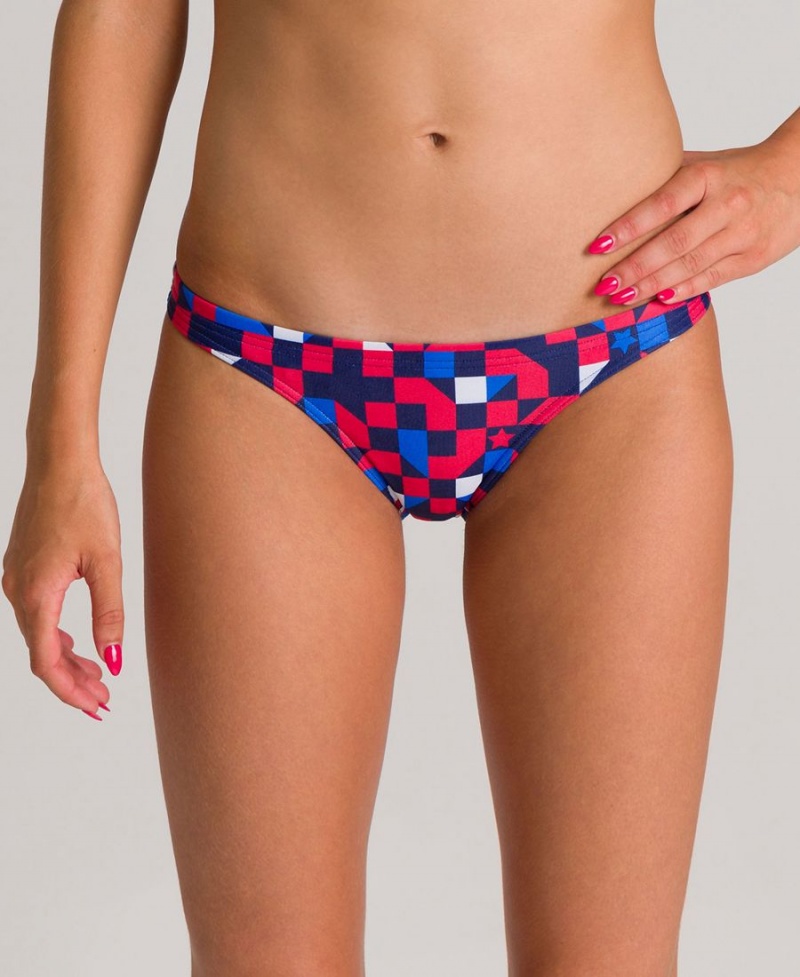 Bleu Marine Multicolore Bas de Bikini Arena USA - ACR-5073766