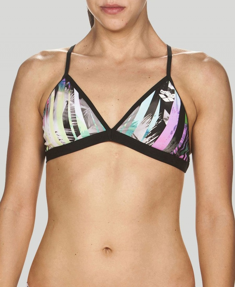 Noir Multicolore Haut de Bikini Arena Riviera Tie Back - WDJ-7004310