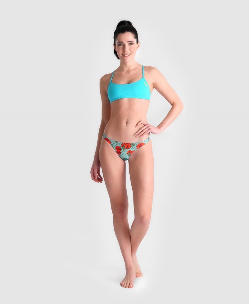 Turquoise Multicolore Bas de Bikini Arena Free - YQO-1369294