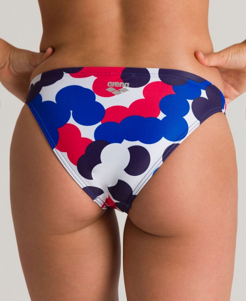 Bleu Marine Multicolore Bas de Bikini Arena USA Dots - JST-3779172