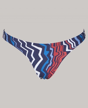 Bleu Marine Rouge Bas de Bikini Arena Zig Zag - LRJ-5957745