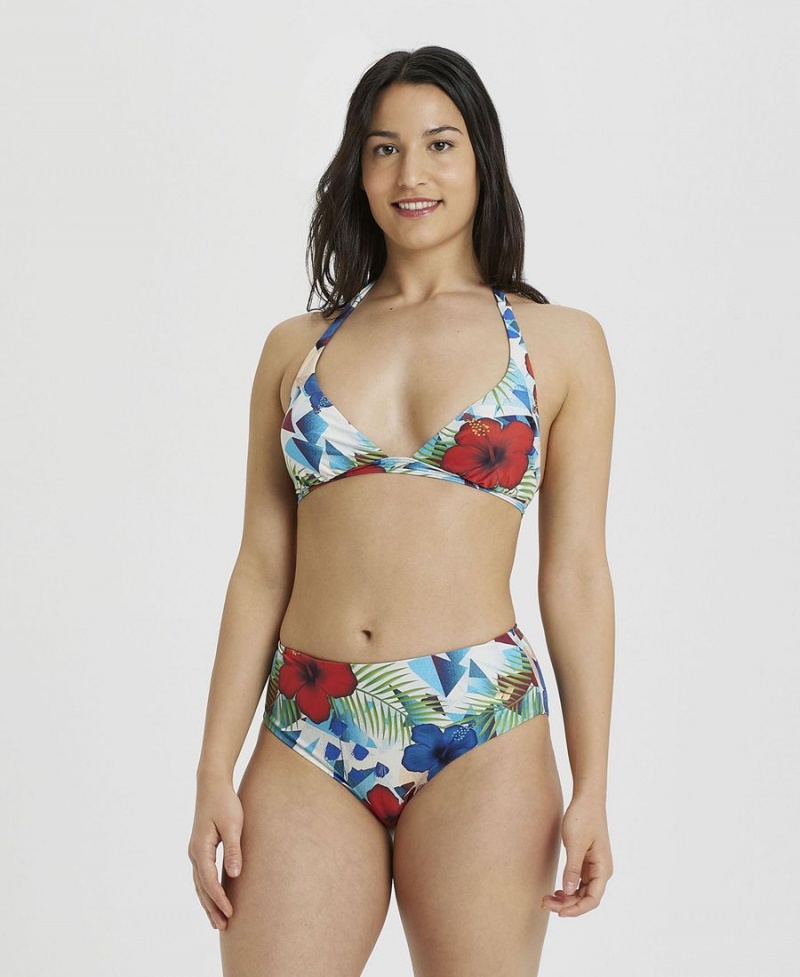 Turquoise Multicolore Maillot de Bain Arena Halterneck Multiprints - ORZ-0764694