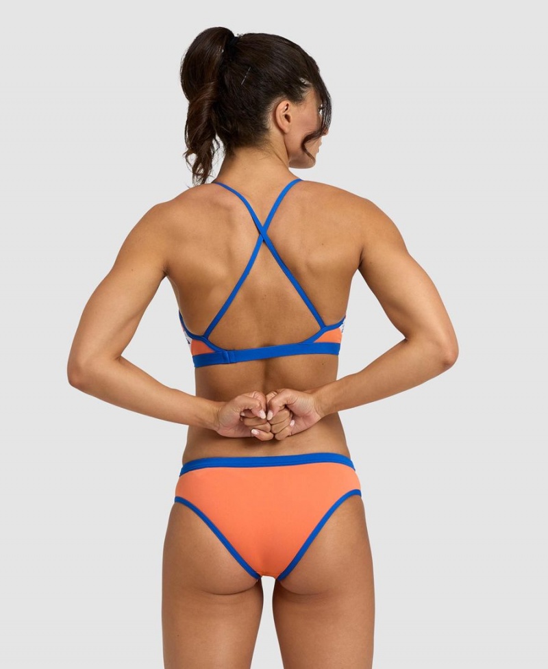 Orange Bleu Maillot de Bain Arena Icons Solid Cross Back - FTK-5999883