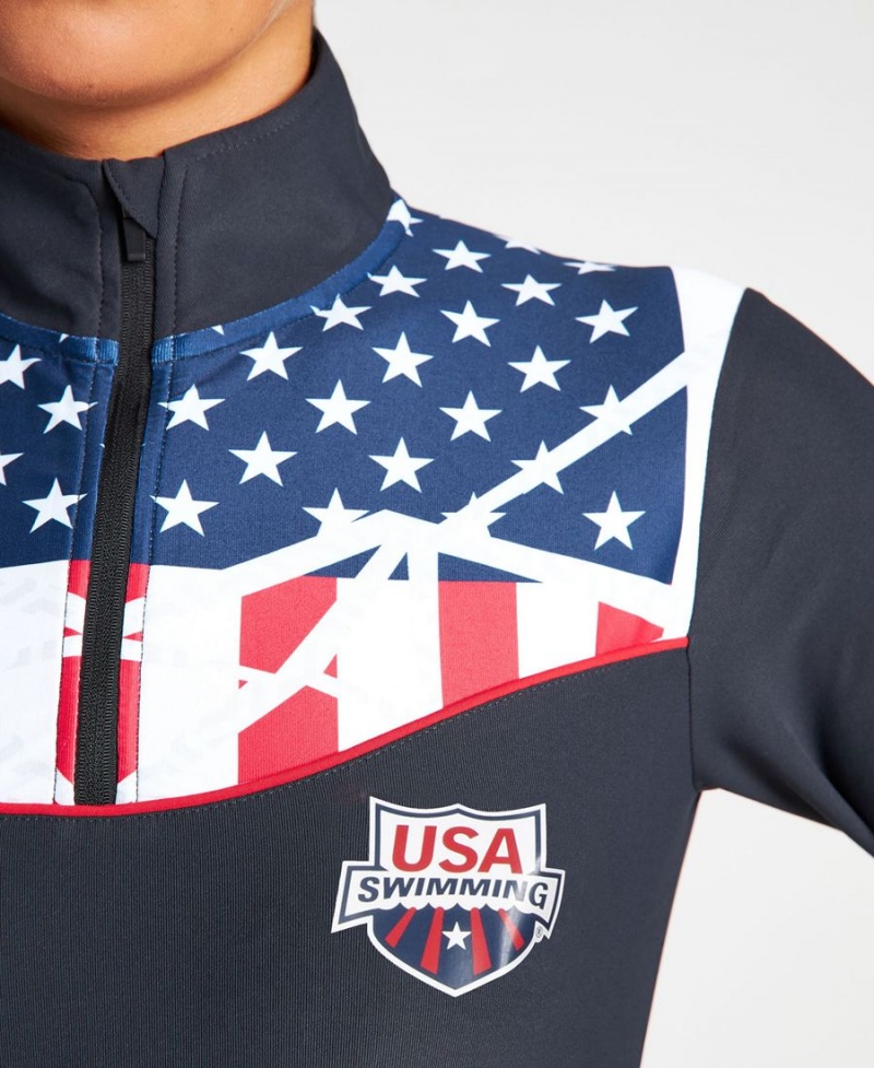 Noir T-Shirt Arena USA Swimming Team Kit Half Zip - OZL-2489722