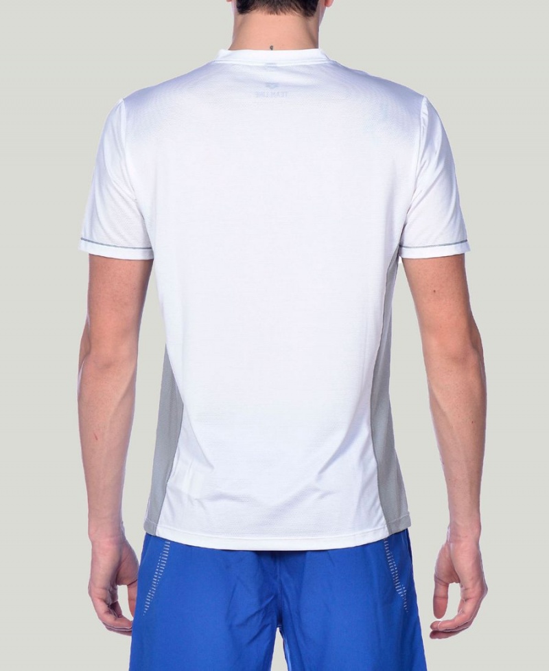 Blanche T-Shirt Arena Team Line Tech Corta Sleeve - UYC-8280309